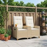 vidaXL Banc inclinable avec table 2 -Seater 126 x 65 x 112 cm