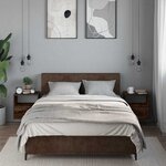 vidaXL Tables de chevet murales 2 Pièces Chêne fumé 40x31x39 5 cm