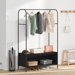 vidaXL Porte-vêtements avec étagères Chêne noir 100x44x160 cm