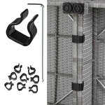 Tectake Salon bas de jardin AMY 5 places avec 2 sets de housses - gris clair