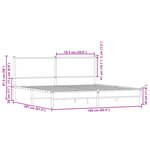 vidaXL Cadre de lit en métal sans matelas chêne sonoma 160x200 cm