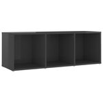 Vidaxl meubles tv 2 pièces gris brillant 107x35x37 cm aggloméré