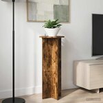 vidaXL Support de Plante 2 pièces Chêne fumé Ø40 x 100 cm