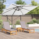 vidaXL Parasol de patio Sable Auvent en polyester 3m Hauteur réglable