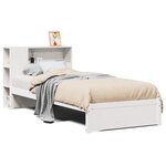 vidaXL Lit bibliothèque sans matelas blanc 100x200 cm bois pin massif