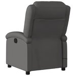 vidaXL Fauteuil de massage inclinable gris cuir véritable