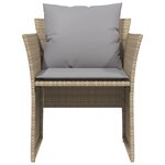 vidaXL Chaise de jardin avec tabouret beige résine tressée