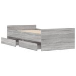vidaXL Cadre de lit avec tiroirs sonoma gris 90x200 cm
