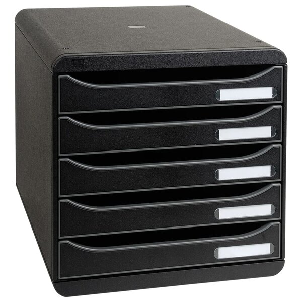 Exacompta Set de tiroirs de bureau Plus Big-Box Ecoblack et 5 tiroirs