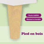 vidaXL Table de chevet avec pieds en bois massif Blanc 40x30x50 cm