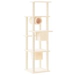 vidaXL Arbre à chat avec griffoirs en sisal Crème 169 cm
