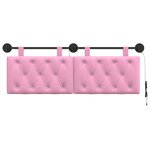vidaXL Tête de lit suspendue Avec lumière LED Rose Tissu