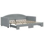 vidaXL Lit de jour avec lit gigogne gris clair 90x190 cm tissu