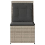 vidaXL Canapé inclinable de jardin coussins gris clair résine tressée