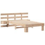 vidaXL Cadre de lit avec tiroir Marron 75 x 190 cm Bois massif en pin