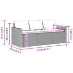 vidaXL Canapé de jardin avec coussins 3 places noir résine tressée