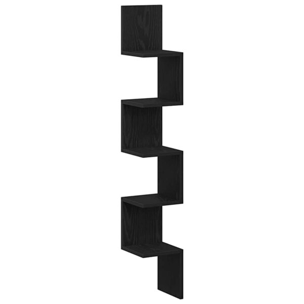 vidaXL Étagère d'angle Chêne noir 20 x 20 x 127 5 cm Bois d'ingénierie