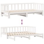 vidaXL Lit de jour avec gigogne et tiroirs sans matelas blanc 90x190cm