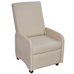 vidaXL Fauteuil pliable crème similicuir