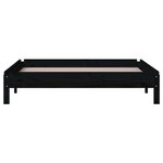 vidaXL Lit empilable Noir 100x200 cm Bois de pin massif