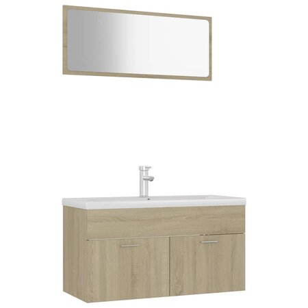 vidaXL Ensemble de meubles de salle de bain Chêne sonoma Aggloméré