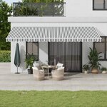 vidaXL Auvent manuel rétractable anthracite et blanc 600x350 cm