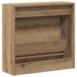 vidaXL Armoire à chaussures avec porte chêne artisanal 60 x 21 x 57 cm