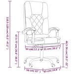 vidaXL Fauteuil de massage inclinable de bureau Gris Similicuir