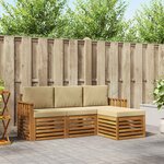 vidaXL Ensemble de canapés d'extérieur 4 Pièces Naturel et Beige