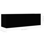 vidaXL Meubles TV 4 Pièces Noir 100x30x30 cm Bois d'ingénierie
