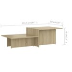 Vidaxl table basse chêne sonoma 111 5x50x33 cm bois d'ingénierie