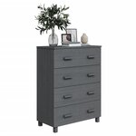 vidaXL Buffet HAMAR Gris foncé 79x40x103 5 cm Bois massif de pin