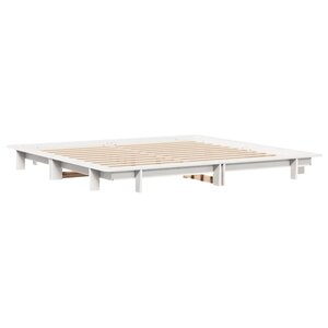 vidaXL Cadre de lit sans matelas blanc 160x200 cm bois de pin massif