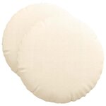 vidaXL Coussins de siège 2 Pièces Crème Ø 50 cm Tissu en velours côtelé