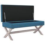 vidaXL Tabouret de rangement Bleu 110x45x49 cm Velours