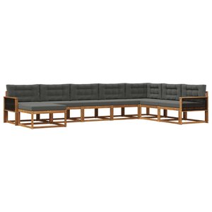 vidaXL Ensemble de canapés d'extérieur 8 pc Naturel et Anthracite