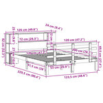 vidaXL Lit bibliothèque sans matelas cire marron 120x200 cm pin massif