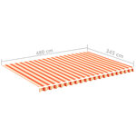 vidaXL Tissu de remplacement pour auvent Jaune et orange 5x3 5 m
