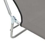 vidaXL Chaises longues pliables 2 Pièces Acier et tissu Gris