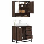 vidaXL Ensemble de meubles de salle de bain 2 Pièces Chêne marron