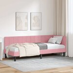 vidaXL Cadre de lit d'angle avec tête de lit Rose 80 cm x 200 cm tissu
