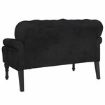 vidaXL Banc avec dossier Noir 119 5x64 5x75 cm Velours