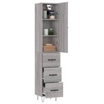 vidaXL Buffet haut Sonoma gris 34 5x34x180 cm Bois d'ingénierie