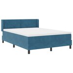 Lit sommier avec matelas vidaXL Bleu foncé 140x200 cm Velours