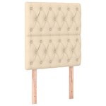 vidaXL Sommier à lattes de lit avec matelas Crème 80x200 cm Tissu