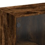 vidaXL Buffet haut avec portes chêne fumé 68x37x142 cm bois ingénierie