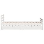 vidaXL Cadre de lit sans matelas blanc 100x200 cm bois de pin massif