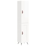 vidaXL Buffet haut Blanc brillant 34 5x34x180 cm Bois d'ingénierie