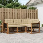 vidaXL Ensemble de canapés d'extérieur 4 Pièces Naturel et Beige