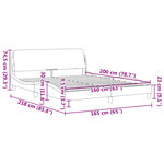 vidaXL Cadre de lit sans matelas gris foncé 160x200 cm tissu